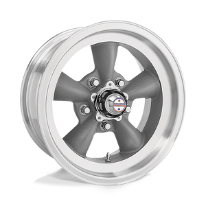 VN105 Torq Thrust D 5x5 Bolt Pattern Textured Gray with Machined Lip by American Racing