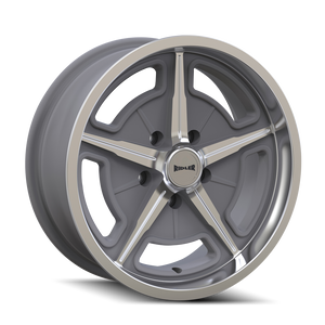 Ridler 605 5x4.5 Bolt Pattern Gray and Machined