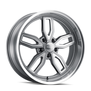 Ridler 608 5x4.5 Bolt Pattern Gloss Grey and Milled
