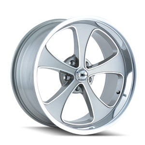 Ridler 645 5x5.5 Bolt Pattern Gloss Gray and Machined with Polished Lip