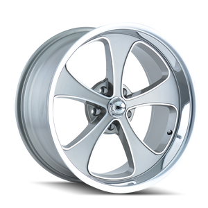  Ridler 645 5x4.5 Bolt Pattern Gloss Gray and Machined with Polished Lip