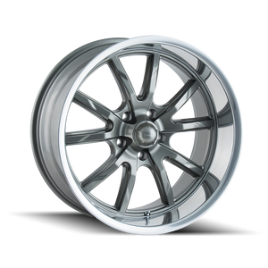 Ridler 650 5x5 Bolt Pattern Gloss Grey and Polished