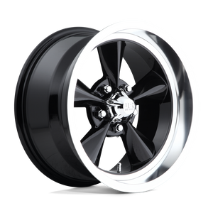 U107 Standard 5x4.5 Bolt Pattern Gloss Black with Machined Lip by US Mags