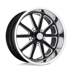 U117 Rambler 5x4.75 Bolt Pattern Black and Milled with Diamond Cut Lip by US Mags