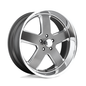 U118 Hustler 5x5 Bolt Pattern Gunmetal with Diamond Cut Lip by US Mags