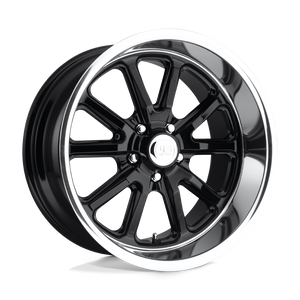 U121 Rambler 5x4.75 Bolt Pattern Gloss Black and Diamond Cut Lip by US Mags