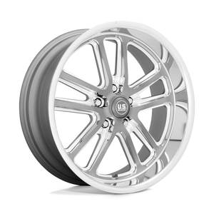 U130 Bullet 5x4.75 Bolt Pattern Gunmetal and Milled Spokes with Diamond Cut Lip by US Mags