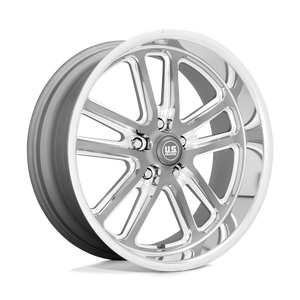  U130 Bullet 5x5 Bolt Pattern Gunmetal and Milled Spokes with Diamond Cut Lip by US Mags