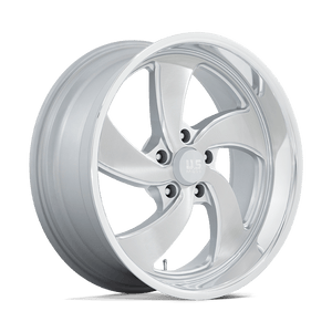  U134 Twisted Desparado 5x5 Bolt Pattern Silver Brushed Face with Diamond Cut Lip by US Mags