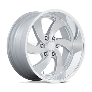 U134 Twisted Desparado 6x5.5 Bolt Pattern Silver Brushed Face with Diamond Cut Lip by US Mags