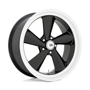 U136 Twisted TS 5x5 Bolt Pattern Gloss Black with Diamond Cut Lip by US Mags