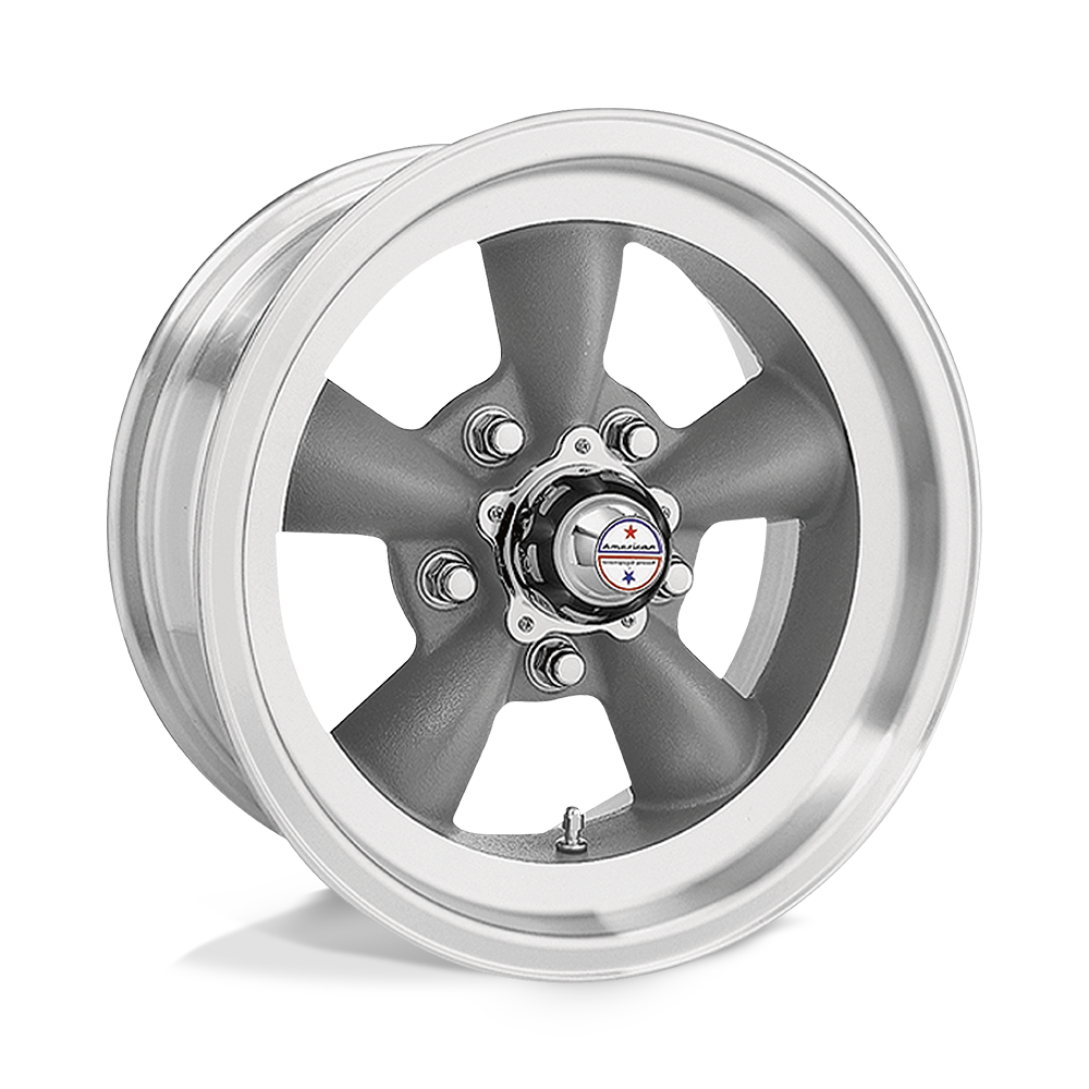 VN105 Torq Thrust D Torq Thrust Gray Machined Lip 16x8, 5/4.75 (5/120.65) Bolt Pattern, 4.03" Backspace, -12MM Offset, VN1056861