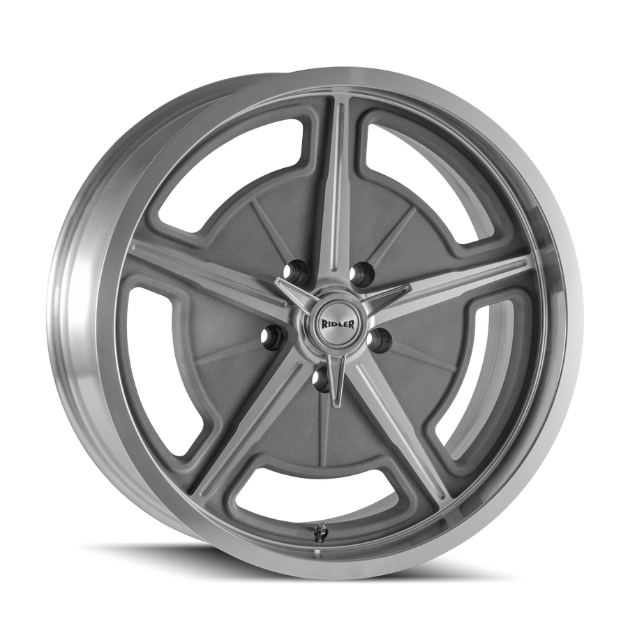 Ridler 605 Matte As-Cast Machined 18x9.5, 5x4.5 (5x114.3) Bolt Pattern, 5.25" Backspace, 0MM Offset, 605-8965GM