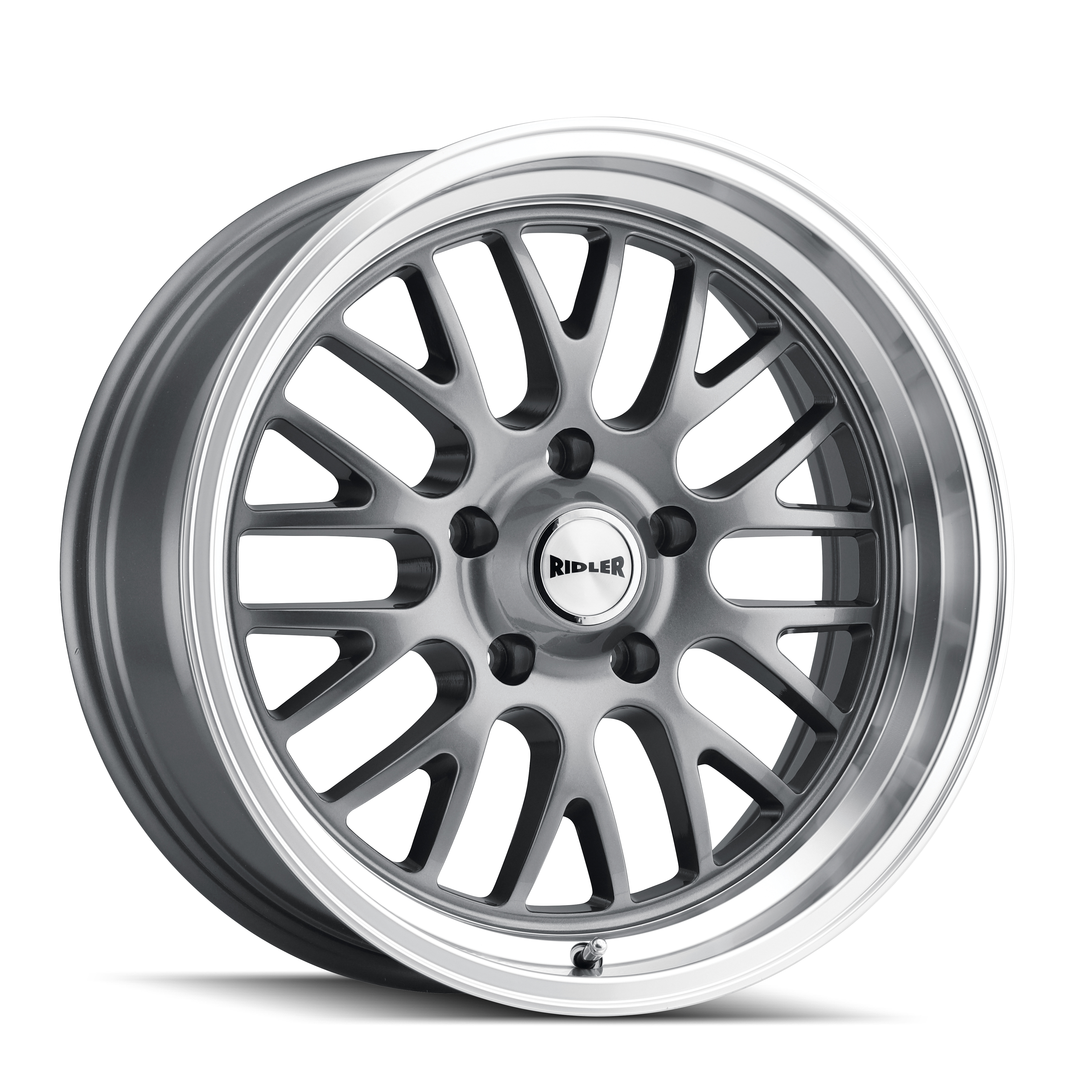 Ridler 607 Gloss Grey Machined 18x8, 5x5 (5x127) Bolt Pattern, 4.5" Backspace, 0MM Offset, 607-8873G
