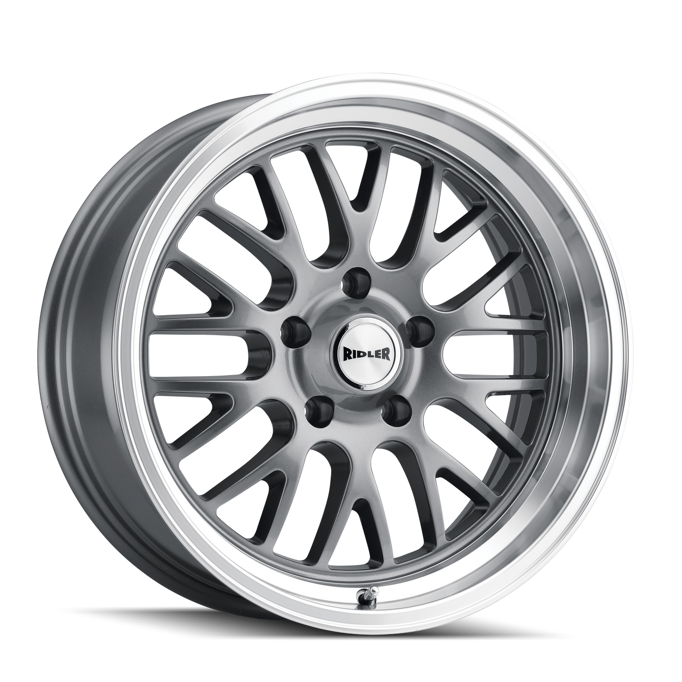 Ridler 607 Gloss Grey Machined 18x9.5, 5x5 (5x127) Bolt Pattern, 5.49" Backspace, +6MM Offset, 607-8973G
