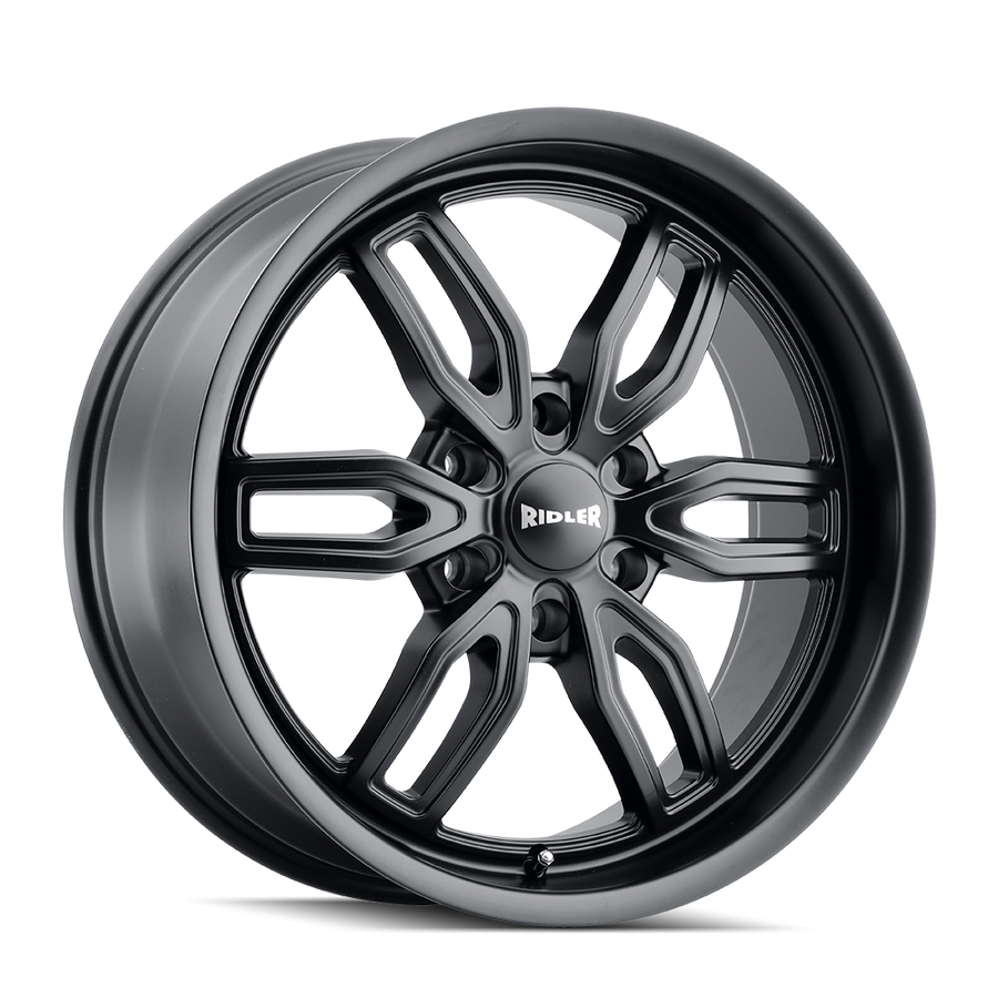 Ridler 609 Matte Black 22x9.5, 6x5.5 (6x139.7) Bolt Pattern, 6.43" Backspace, +30MM Offset, 609-22983MB30