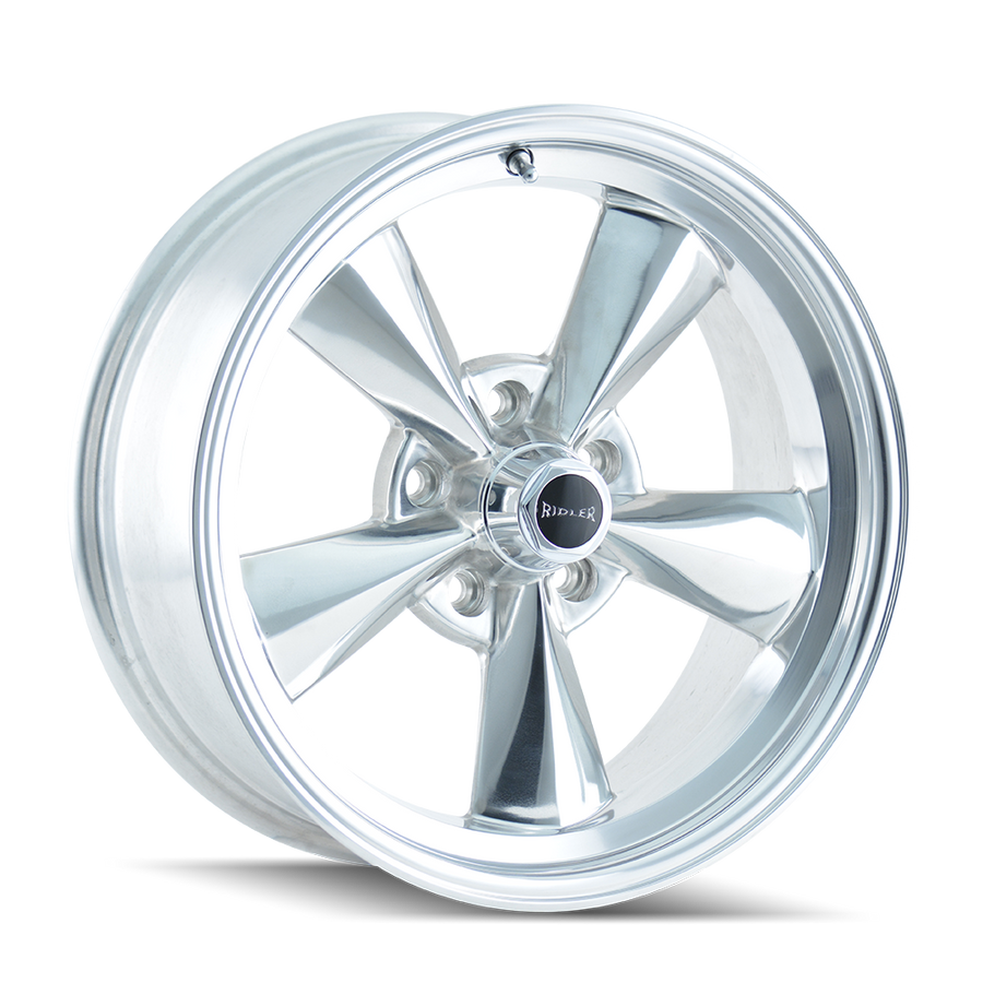 Ridler 675 Polished 15x7, 5x4.75 (5x120.65) Bolt Pattern, 4" Backspace, 0MM Offset, 675-5761P