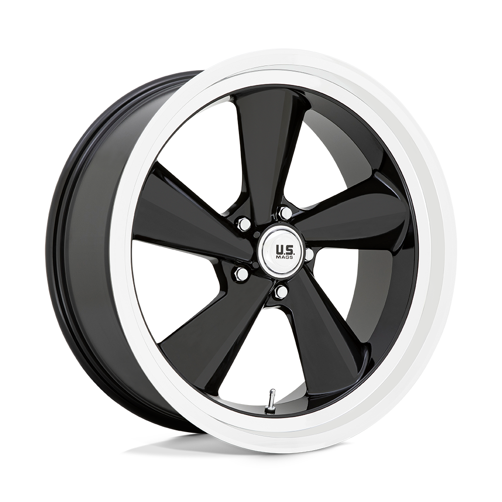 U136 TS (Left Directional) Gloss Black With Diamond Cut Lip 22x9, 5/4.75 (5/120.65) Bolt Pattern, 5.59" Backspace, +15MM Offset, U13622906155L
