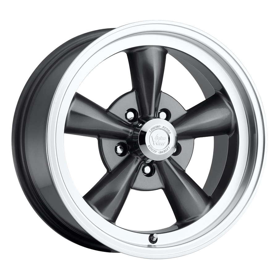 141 Legend 5 Gunmetal Machined Lip 15X8, 5x4.75 (5x120.65) Bolt Pattern, 4.5 Backspace, 0MM Offset, 141H5861GM0