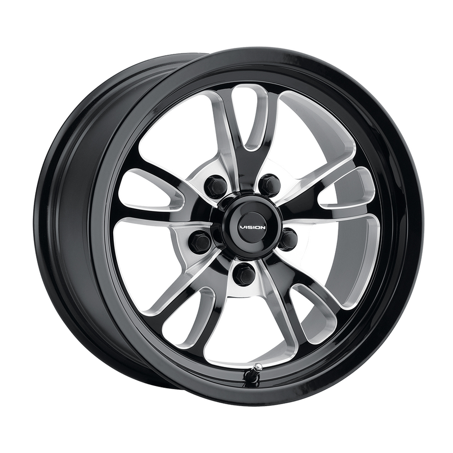 149 Patriot Gloss Black and Milled 17X4.5, 5x4.75 (5x120.65) Bolt Pattern, 1.75 Backspace, -24MM Offset, 149-7461BMPL-24