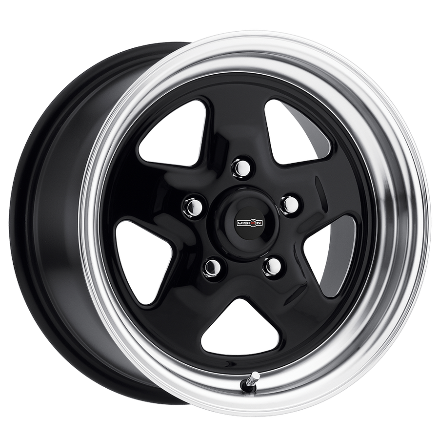 521 Nitro Gloss Black Machined Lip 15X10, 5x4.75 (5x120.65) Bolt Pattern, 6.50 Backspace, 25MM Offset, 521H5161B25