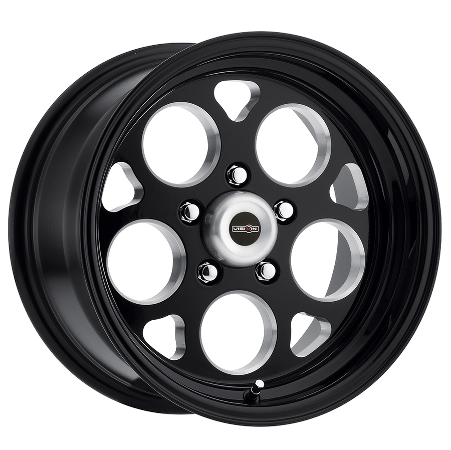 561 Sport Mag Gloss Black with Milled Windows 15X10, 5x4.75 (5x120.65) Bolt Pattern, 4.50 Backspace, -25MM Offset, 561-5161B-25