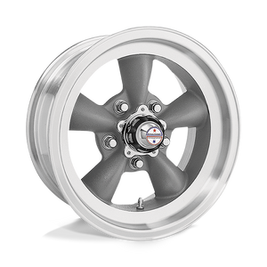  VN105 Torq Thrust D 5x5 Bolt Pattern Textured Gray with Machined Lip by American Racing