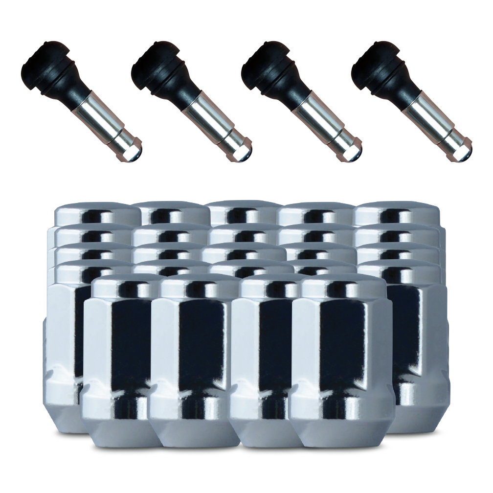 M12x1.5 Of 20 Chrome Bulge Acorn Lug Nuts – 1/2"-20 Thread, Extra Long 2" Length, Made In USA Lug Nuts Set - Foto 5