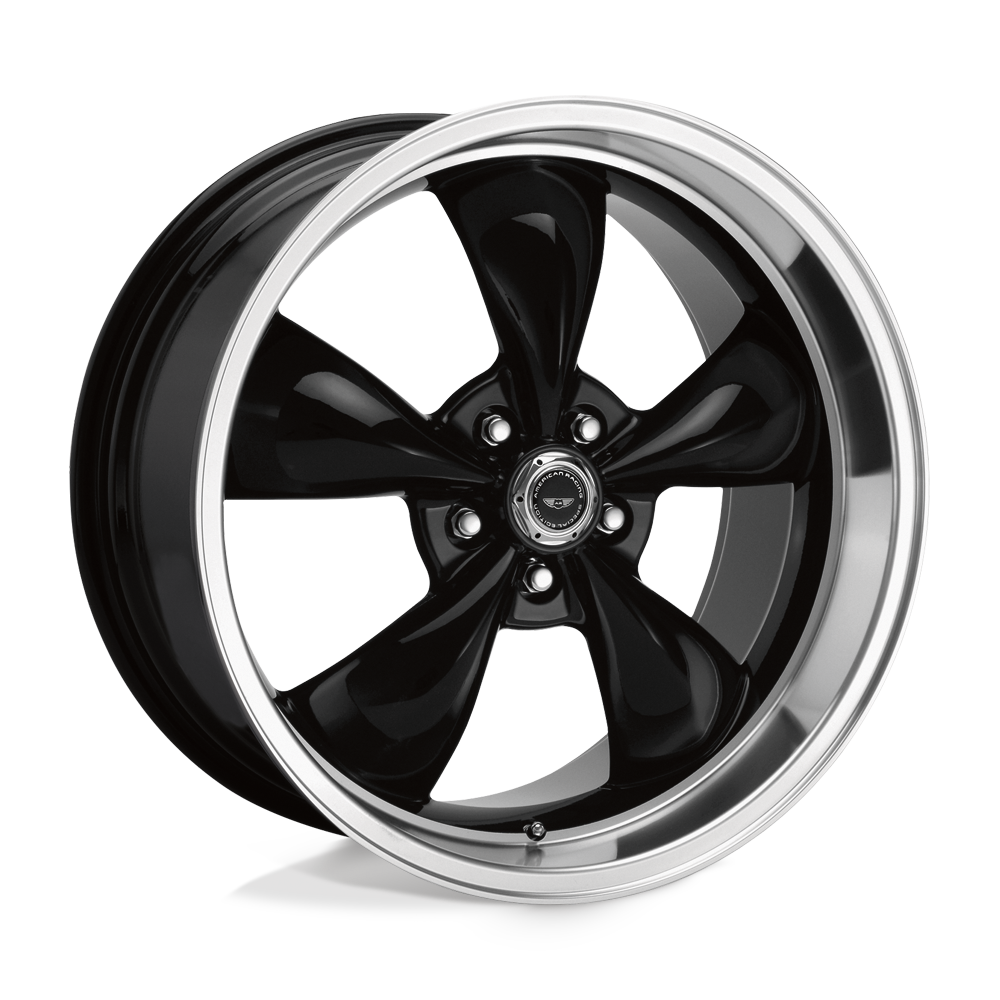 AR105 Torq Thrust M Gloss Black Machined Lip 18x8, 5/4.5 (5/114.3) Bolt Pattern, 4.5" Backspace, 0MM Offset, AR105M8865B