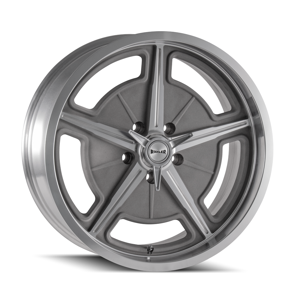 Ridler 605 Matte As-Cast Machined 17x8, 5x5 (5x127) Bolt Pattern, 4.5" Backspace, 0MM Offset, 605-7873GM