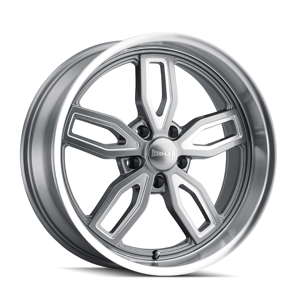 Ridler 608 Gloss Grey Milled 20x10, 5x4.75 (5x120.65) Bolt Pattern, 5.5" Backspace, 0MM Offset, 608-2161G