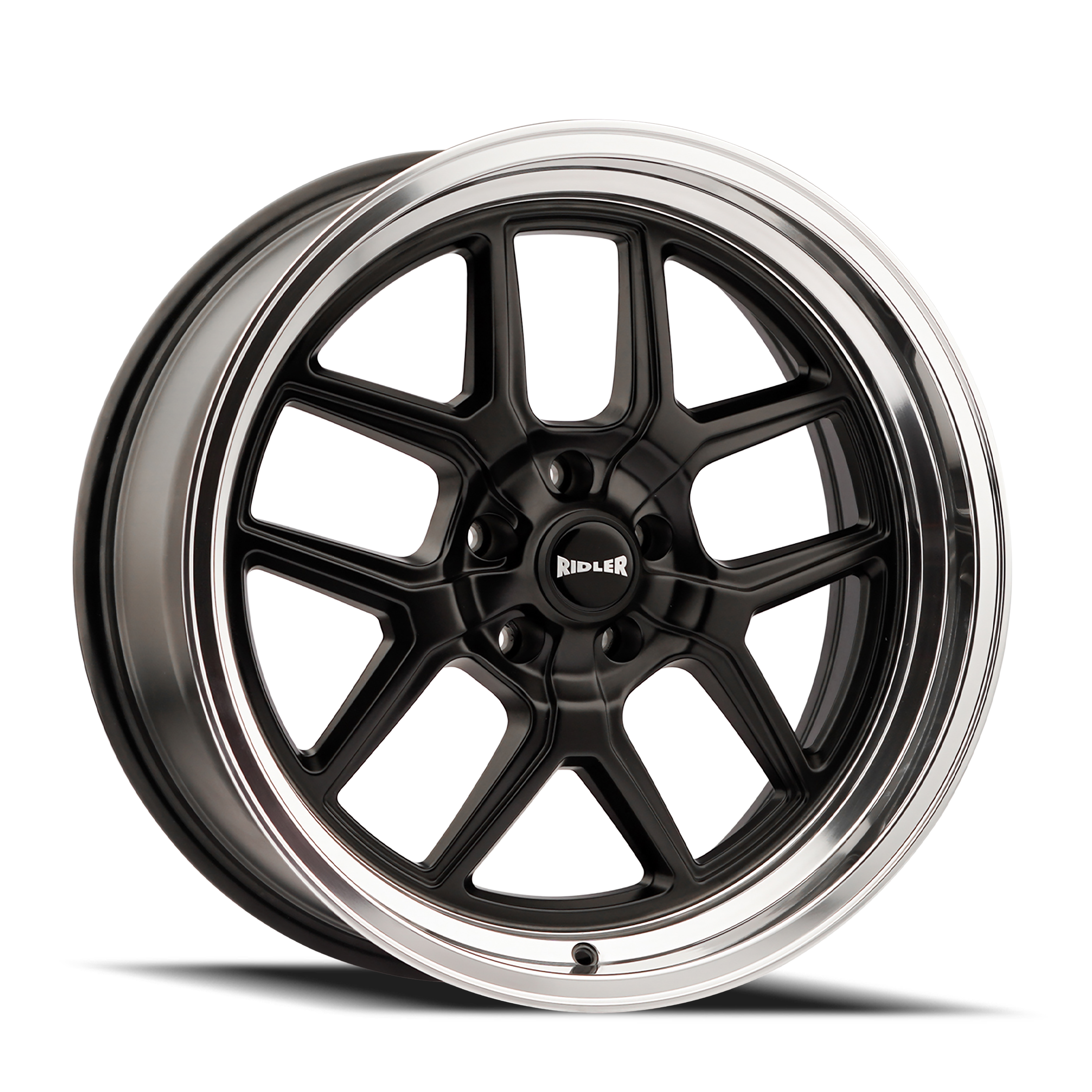 Ridler 610 Matte Black Polished 17x8, 5x5 (5x127) Bolt Pattern, 4.5" Backspace, 0MM Offset, 610-7873MB