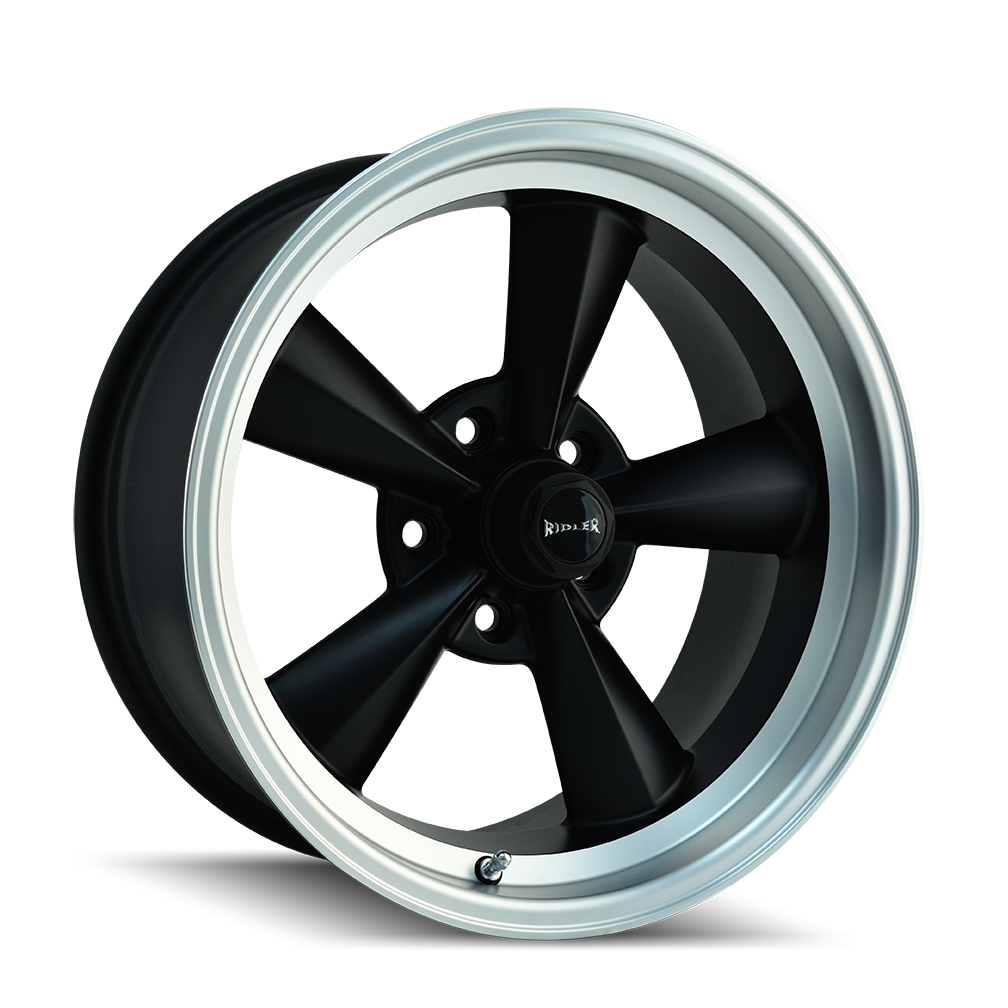 Ridler 675 Matte Black Machined 17x8, 5x4.5 (5x114.3) Bolt Pattern, 4.5" Backspace, 0MM Offset, 675-7865MB