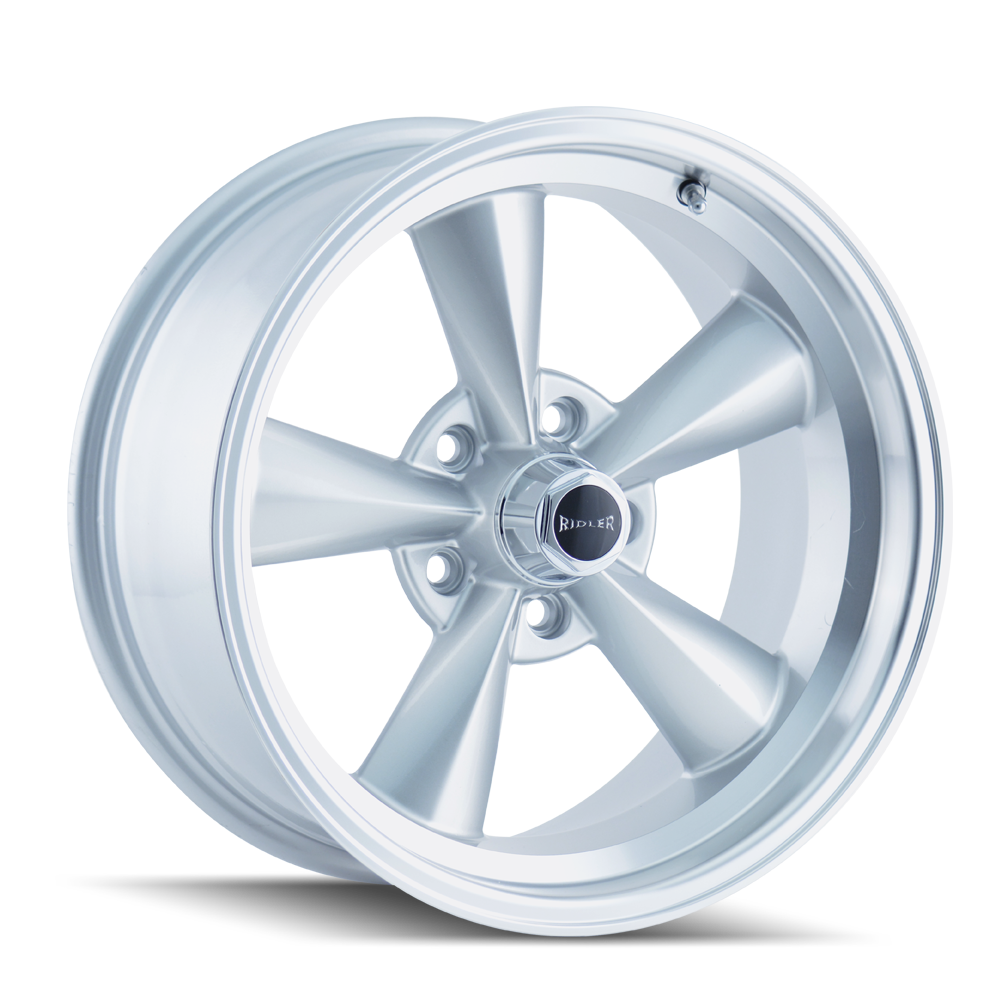 Ridler 675 Satin Silver Machined 15x8, 5x4.5 (5x114.3) Bolt Pattern, 4.03" Backspace, -12MM Offset, 675-5865S