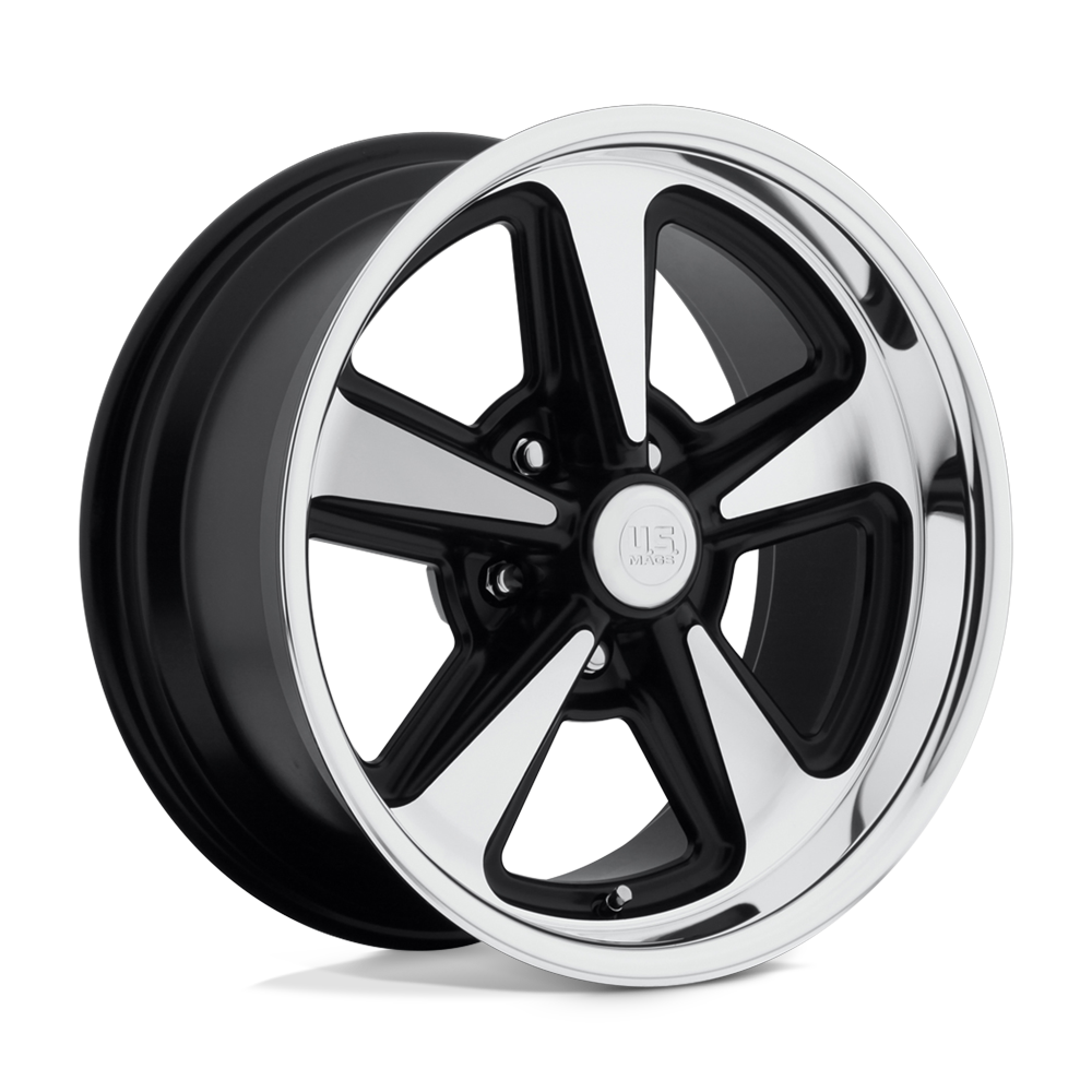 U109 Bandit Matte Black Machined 17x8, 5/4.75 (5/120.65) Bolt Pattern, 4.54" Backspace, +1MM Offset, U10917806145