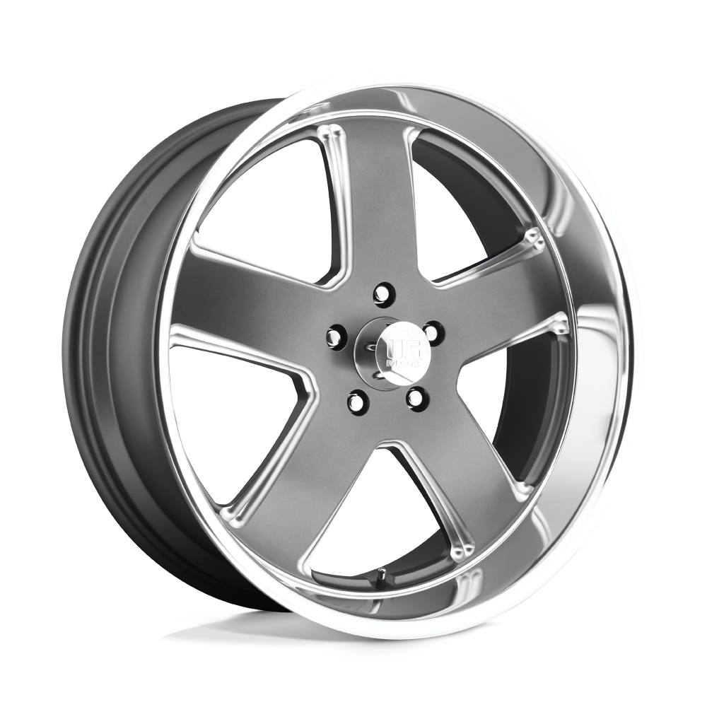 U118 Hustler Matte Gun Metal 20x8, 5/4.75 (5/120.65) Bolt Pattern, 4.54" Backspace, +1MM Offset, U11820806145