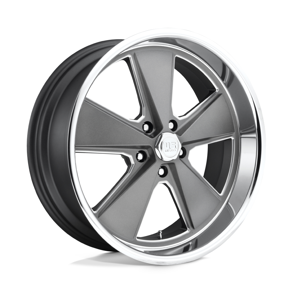 U120 Roadster Matte Gun Metal Machined 20x8, 5/5 (5/127) Bolt Pattern, 4.54" Backspace, +1MM Offset, U12020807345