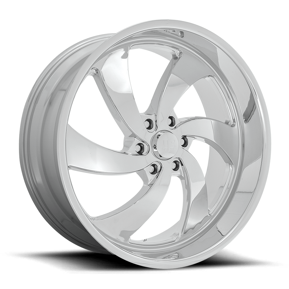 U132 Desparado (Left Directional) Chrome 24x9, 6/5.5 (6/139.7) Bolt Pattern, 5.98" Backspace, +25MM Offset, U132249077+25L