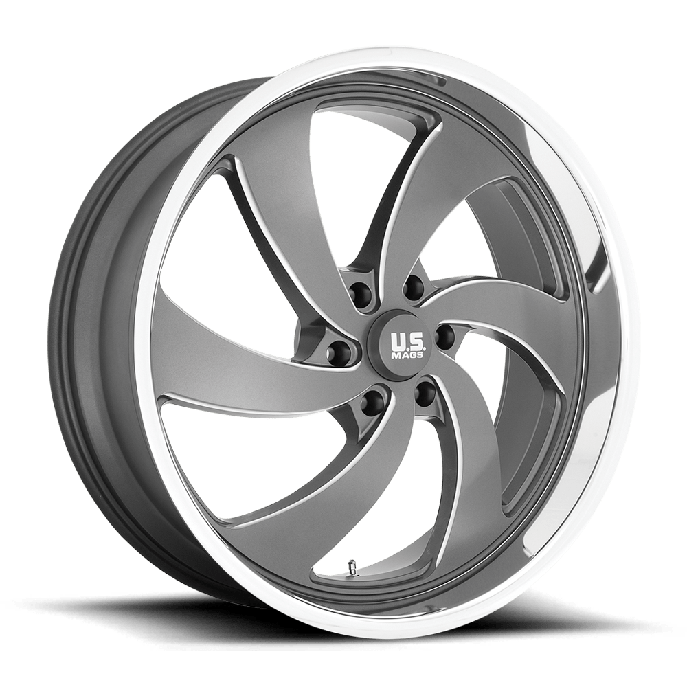 U133 Desparado (Right Directional) Anthracite Milled Diamond Cut Milled 24x10, 6/135 Bolt Pattern, 6.48" Backspace, +25MM Offset, U133240089+25R