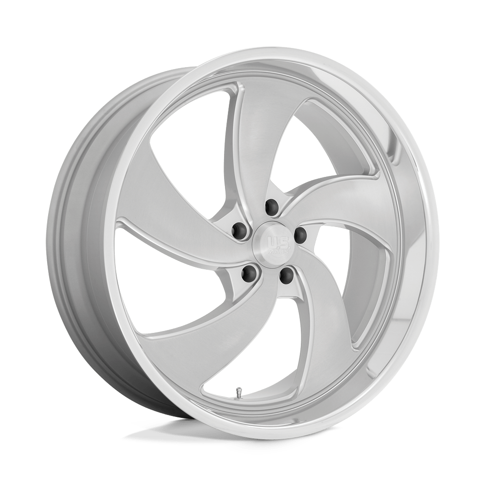 U134 Desparado (Right Directional) Silver Brushed Face Milled Diamond Cut Milled 24x10, 5/4.75 (5/120.65) Bolt Pattern, 5.7" Backspace, +5MM Offset, U134240061+05R