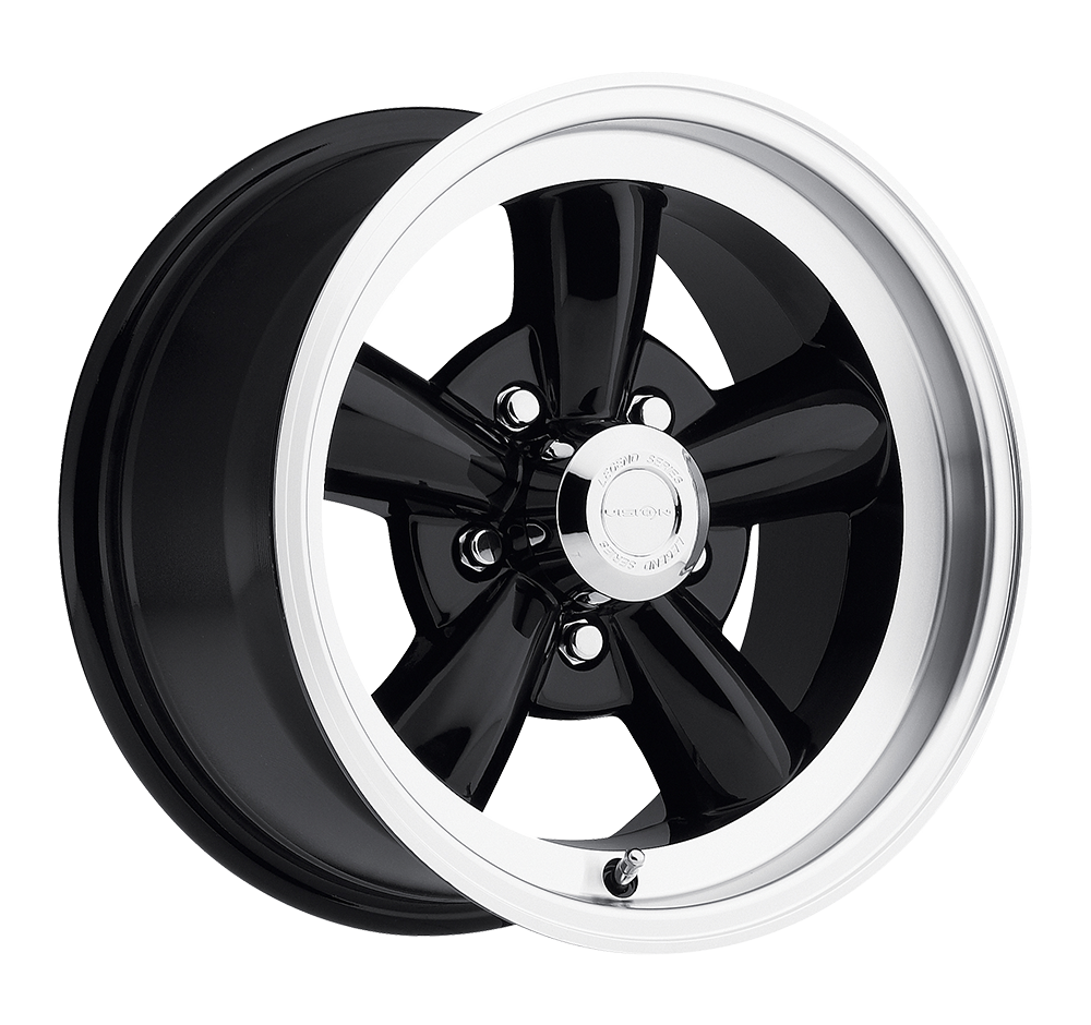 141 Legend 5 Gloss Black Machined Lip 15X7, 5x4.75 (5x120.65) Bolt Pattern, 4.25 Backspace, +6MM Offset, 141H5761GB6