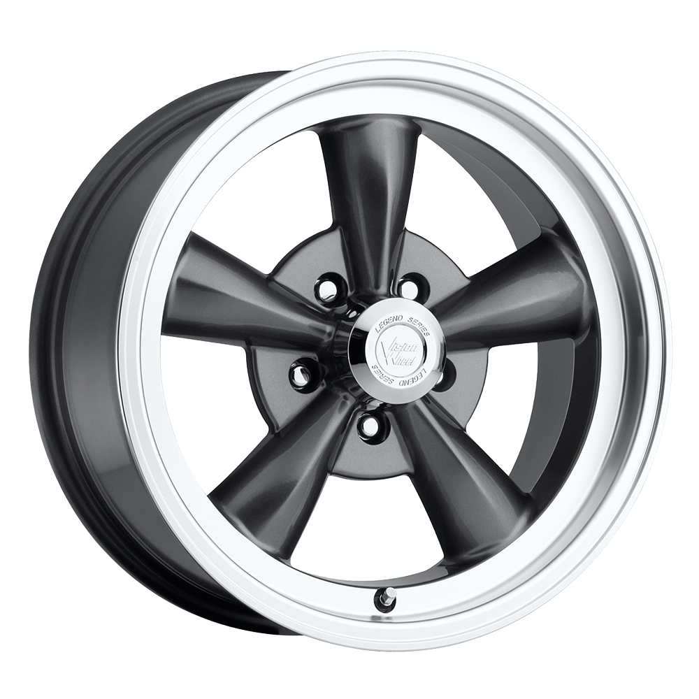 141 Legend 5 Gunmetal Machined Lip 15X7, 5x4.75 (5x120.65) Bolt Pattern, 4.25 Backspace, +6MM Offset, 141H5761GM6