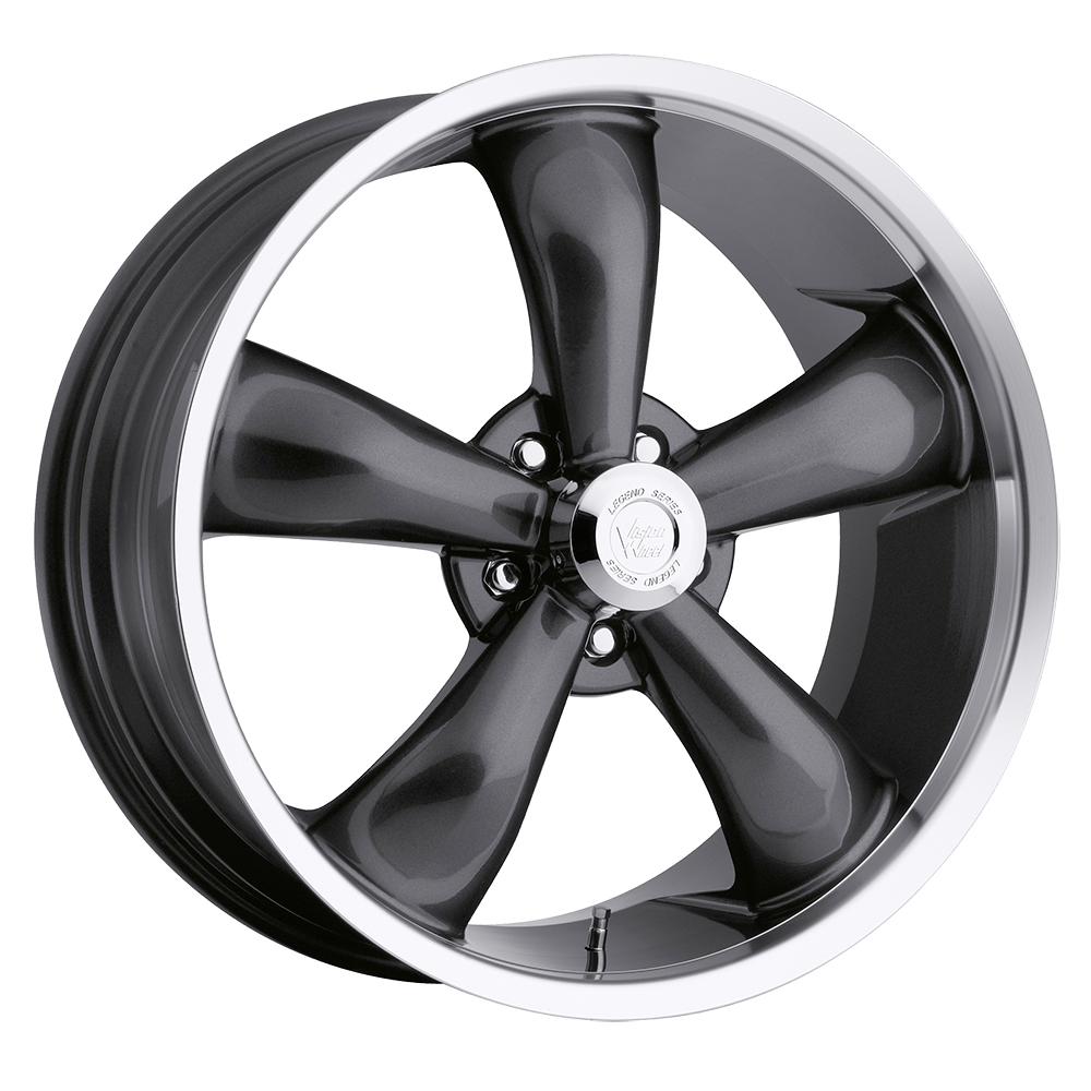 142 Legend 5 Gunmetal Machined Lip 20X8.5, 5x5 (5x127) Bolt Pattern, 5.125 Backspace, 10MM Offset, 142-2873GM10