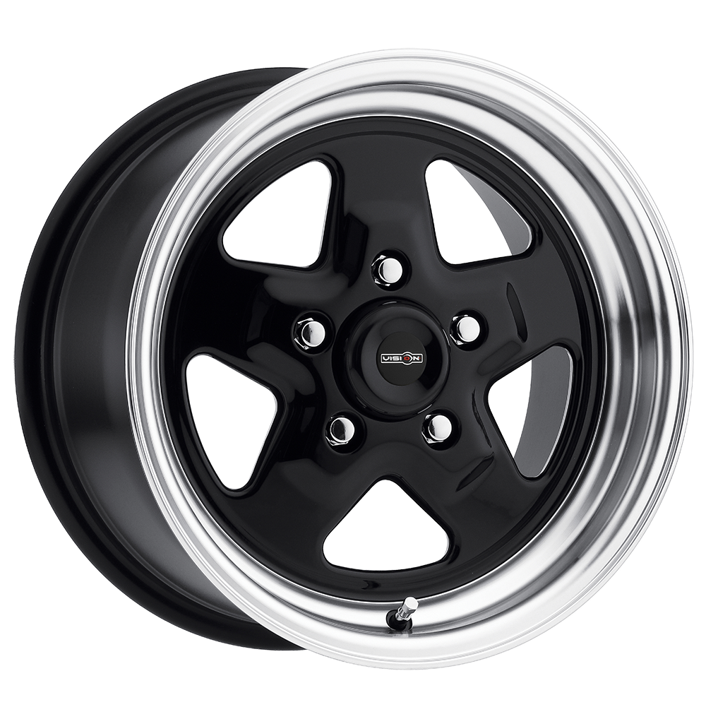 521 Nitro Gloss Black Machined Lip 15X8, 5x4.75 (5x120.65) Bolt Pattern, 4.50 Backspace, 0MM Offset, 521H5861B0