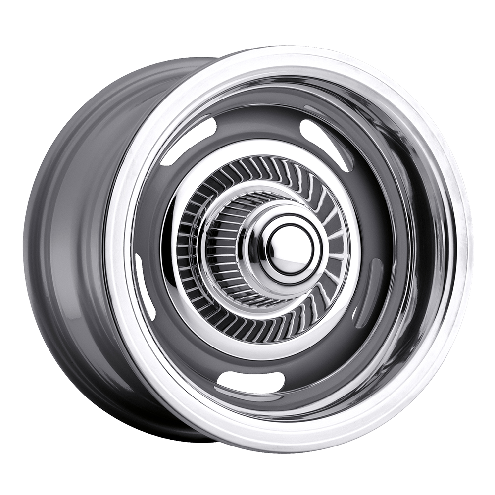 55 Steel Rally Silver 15X10, 5x5 (5x127) Bolt Pattern, 4.25 Backspace, -32MM Offset, 55-5173