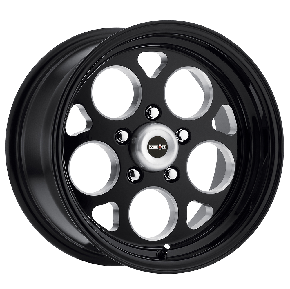 561 Sport Mag Gloss Black with Milled Windows 15X4, 5x4.75 (5x120.65) Bolt Pattern, 1.75 Backspace, -19MM Offset, 561-5461B-19